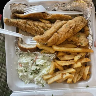 Whiting Dinner with fries and coleslaw