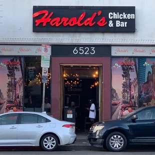 the front of the restaurant