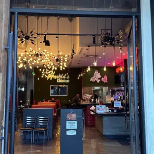 Peeking inside Harold's--nothing like it's a Chicago roots