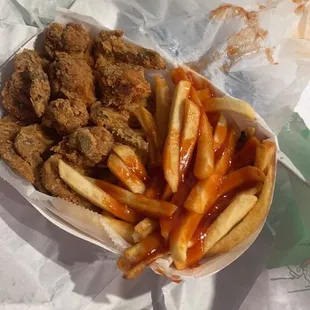 6wings with mild on the fries only