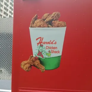 a bucket of fried chicken