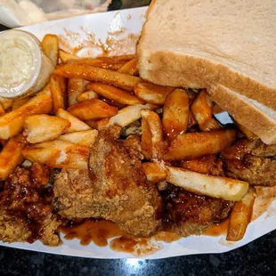 chicken wings and fried chicken, food