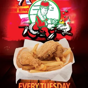 chicken and fries