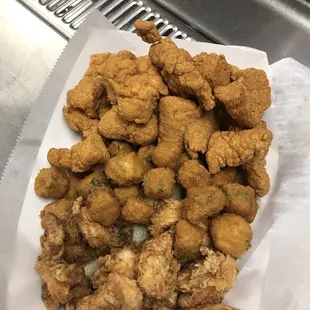 Catfish Nuggets, Okra, Chicken Tender Nuggets