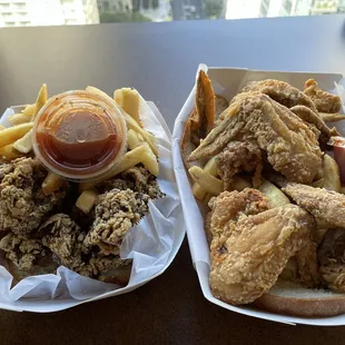 Chicken Livers and 6 Pieces Wings