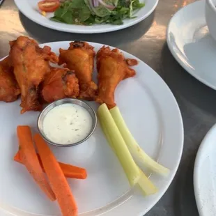 Chicken wings and crab cake