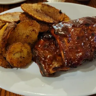 Half Rack of BBQ Ribs with their famous potatoes