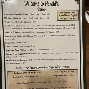 menu