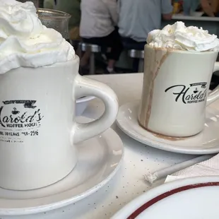 Our second cups of hot chocolate. It's a perfect drink for a cool rainy August morning. Yep. I said August