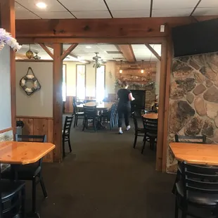 the dining area of the restaurant