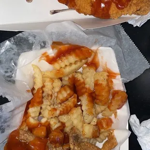 Fried catfish and wings