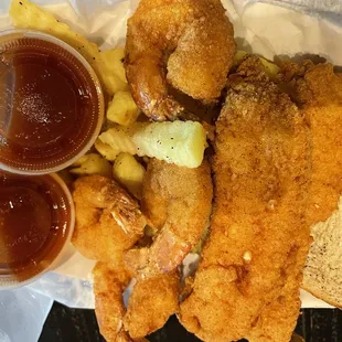 Fried Fish and shrimps