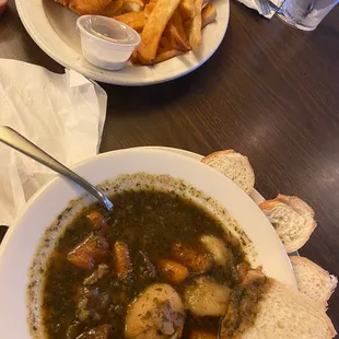 Fish &amp; Chips, Beef Stew