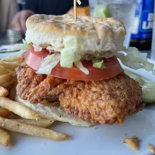 Awful, Dry, No peaches, the chicken was over cooked and tough, the tomato was hard, no flavor no season and the fry's cold!