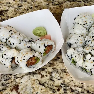 California and spicy tuna