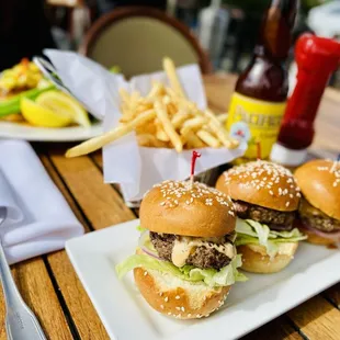 Sliders With the side of french fries