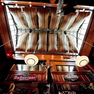 an overhead view of a bar