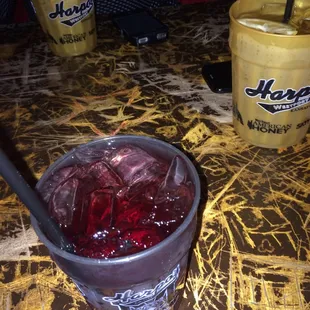Cranberry vodka and Long Island ice teas