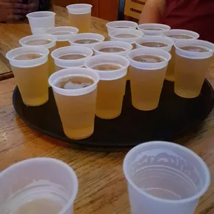 Tray of brew