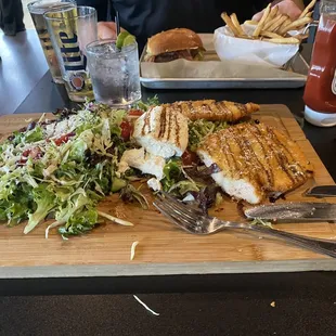 Chicken with cheese and salad .. awesomeness!!