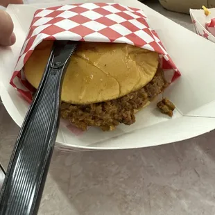 Canned bbq sandwich