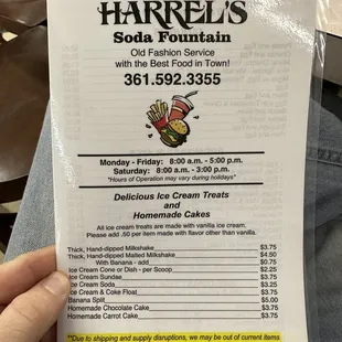 menu