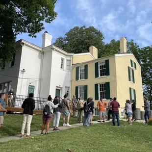 The yellow painted section of the House is original to 1832 when the house was built for Lyman Beecher, the first president of Lane Seminary