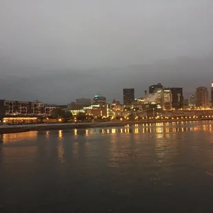 Night time skyline from the park.