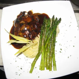 Filet Mignon - mushroom volute, chive mashed Yukon gold potatoes
