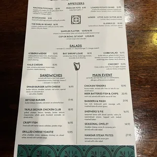 Food menu