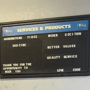 Service sign.