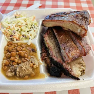 Rib and brisket plate