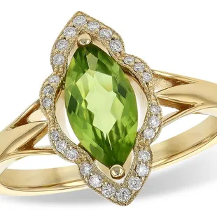 Allison-Kaufman Peridot Diamond Ring (D5769)