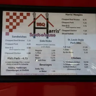 menu