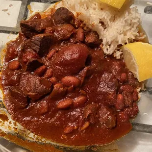 lamb chili made with ingredients from ht