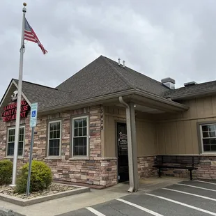 the front of the building