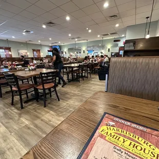 View from booth. Looking at the main dining floor. There are other rooms.