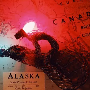 A portion of a Chad Campbell work, one of the resident artists.