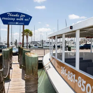a boat docked at a marina