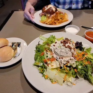 Chicken pecan salad and club.
