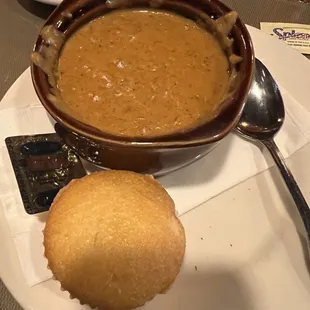 White Turkey Chili with Corn Muffin