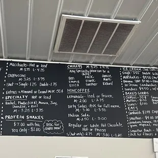 the menu