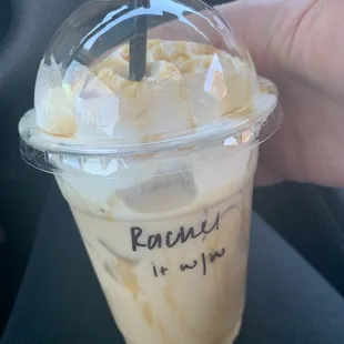 Rachel iced with whipped cream!