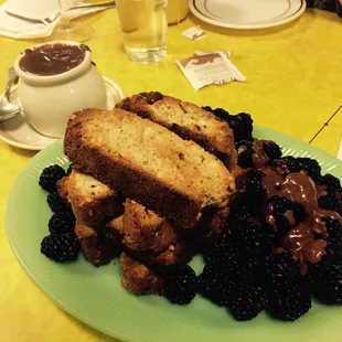 Biscotti with chocolate ganache and raspberries