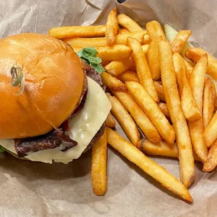  a burger and fries