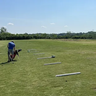 A driving range with real grass