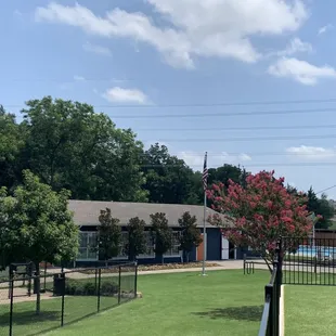 Indoor area and pool.