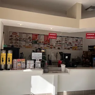 Front register menu area