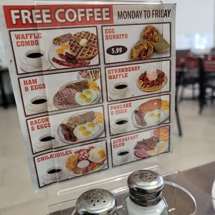 Items that come with free coffee