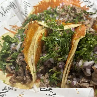 Steak Tacos with cheese